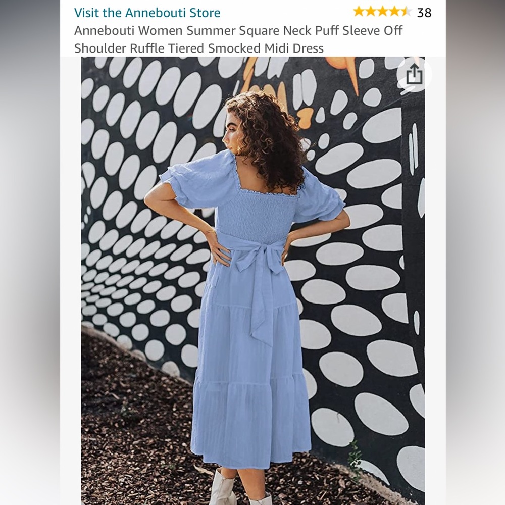 Dusty Blue Dress with Bow